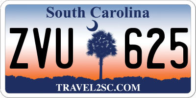 SC license plate ZVU625