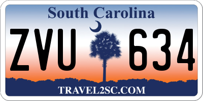 SC license plate ZVU634