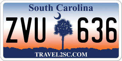 SC license plate ZVU636