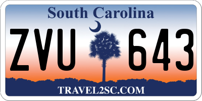 SC license plate ZVU643