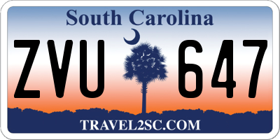 SC license plate ZVU647