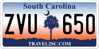 SC license plate ZVU650