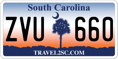SC license plate ZVU660