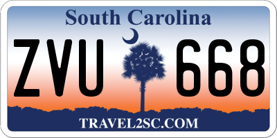 SC license plate ZVU668