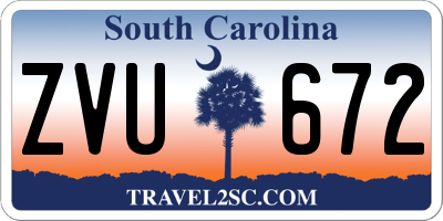 SC license plate ZVU672