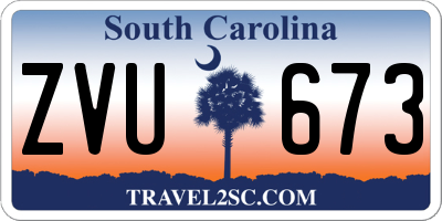 SC license plate ZVU673