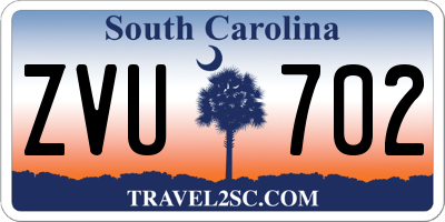 SC license plate ZVU702