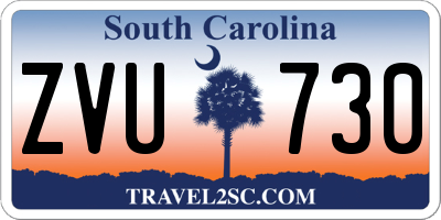 SC license plate ZVU730
