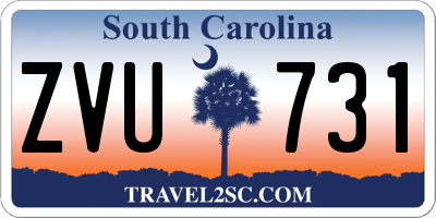 SC license plate ZVU731