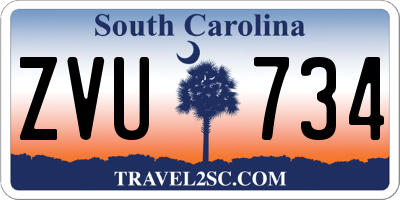 SC license plate ZVU734
