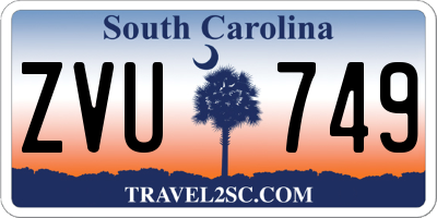 SC license plate ZVU749