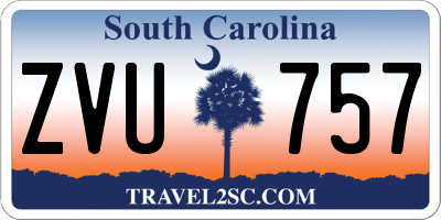 SC license plate ZVU757