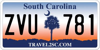 SC license plate ZVU781