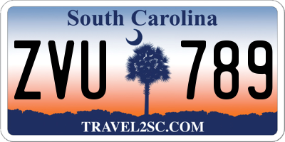 SC license plate ZVU789