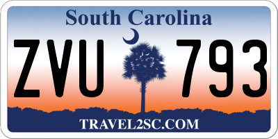 SC license plate ZVU793