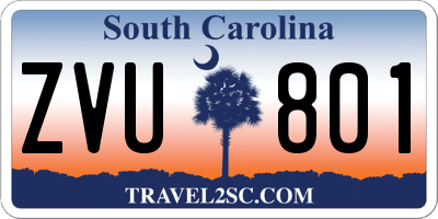 SC license plate ZVU801