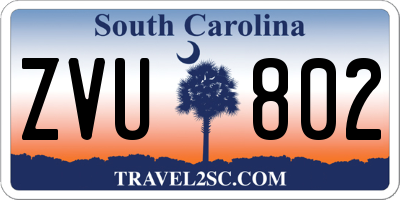 SC license plate ZVU802