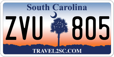 SC license plate ZVU805