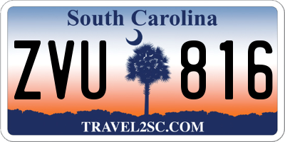 SC license plate ZVU816