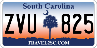 SC license plate ZVU825