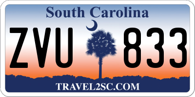 SC license plate ZVU833