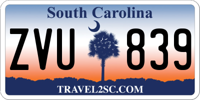 SC license plate ZVU839