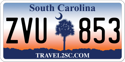 SC license plate ZVU853