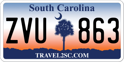 SC license plate ZVU863
