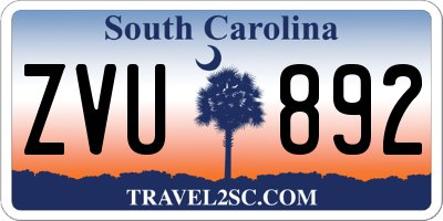 SC license plate ZVU892