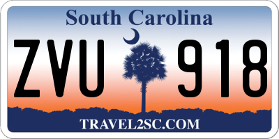SC license plate ZVU918