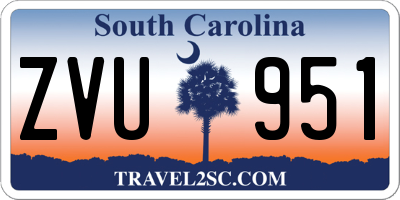 SC license plate ZVU951