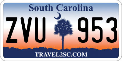 SC license plate ZVU953