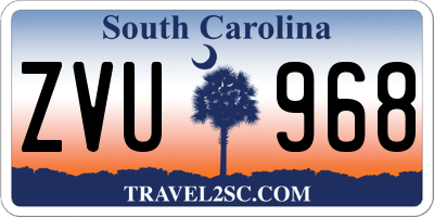 SC license plate ZVU968
