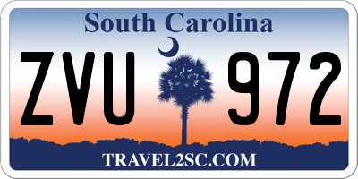 SC license plate ZVU972