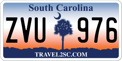 SC license plate ZVU976