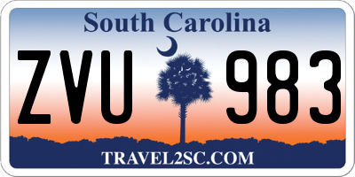 SC license plate ZVU983