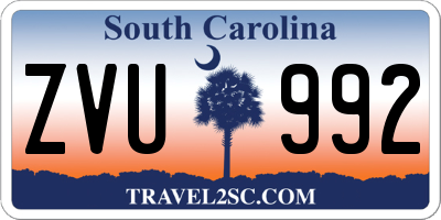 SC license plate ZVU992
