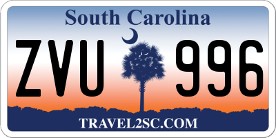 SC license plate ZVU996