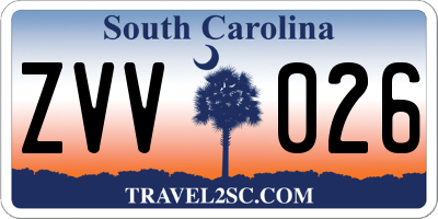 SC license plate ZVV026