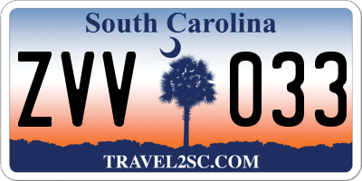 SC license plate ZVV033