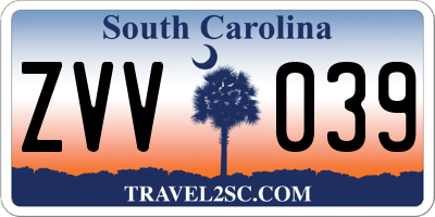 SC license plate ZVV039