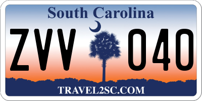 SC license plate ZVV040