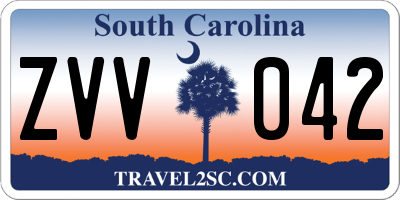 SC license plate ZVV042