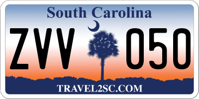 SC license plate ZVV050