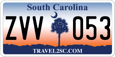 SC license plate ZVV053