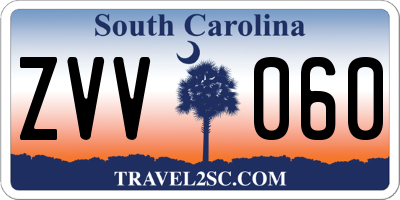 SC license plate ZVV060