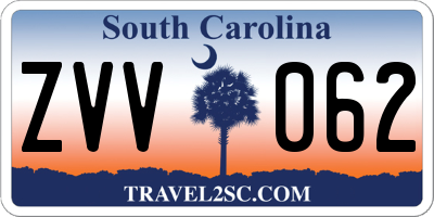 SC license plate ZVV062