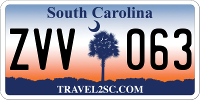 SC license plate ZVV063