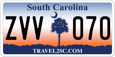 SC license plate ZVV070