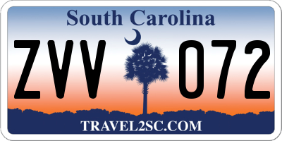 SC license plate ZVV072